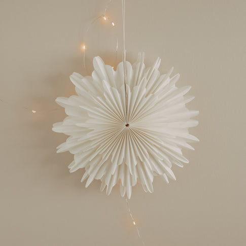 Papieranhänger Schneeflocke 30cm natur (VE = 4 Stk.)