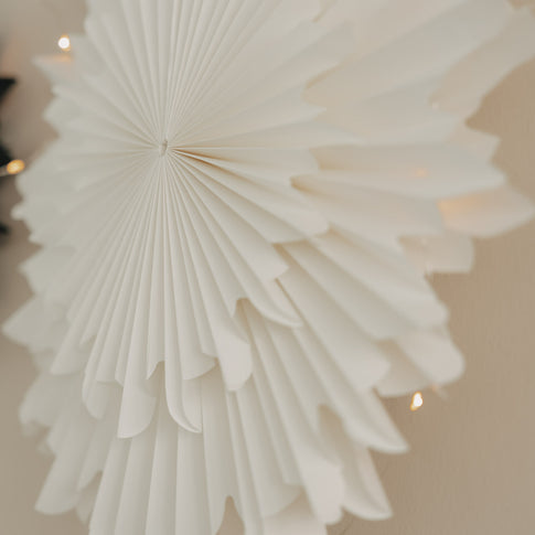 Papieranhänger Schneeflocke 30cm natur (VE = 4 Stk.)