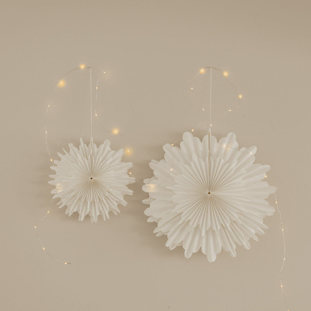 Papieranhänger Schneeflocke 45cm natur (VE = 4 Stk.)