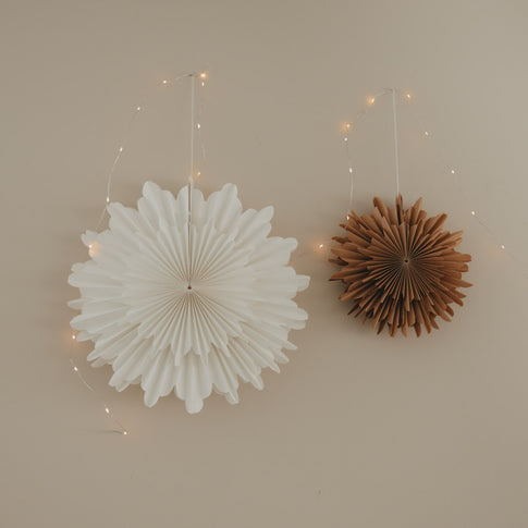 Papieranhänger Schneeflocke 45cm natur (VE = 4 Stk.)