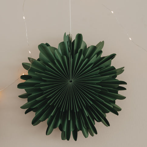 Papieranhänger Schneeflocke 45cm dunkelgrün (VE = 4 Stk.)