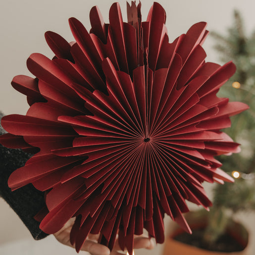 Papieranhänger Schneeflocke 45cm dunkelrot (VE = 4 Stk.)
