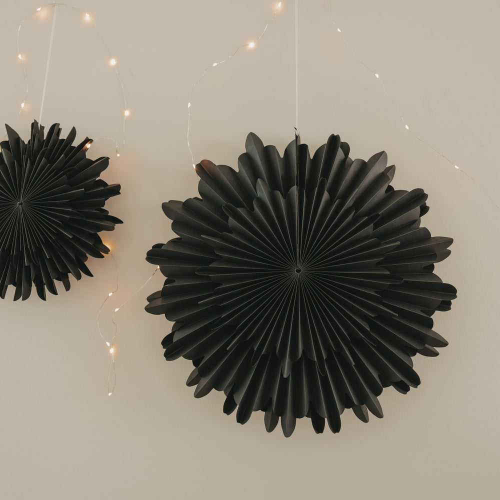 Papieranhänger Schneeflocke 45cm schwarz (VE = 4 Stk.)