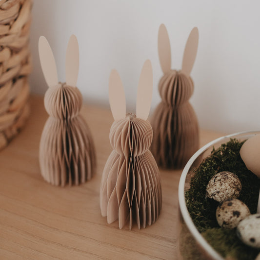 Papierhasen 3er Set klein natur (VE = 6 Stk.)