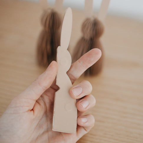 Papierhasen 3er Set klein natur (VE = 6 Stk.)