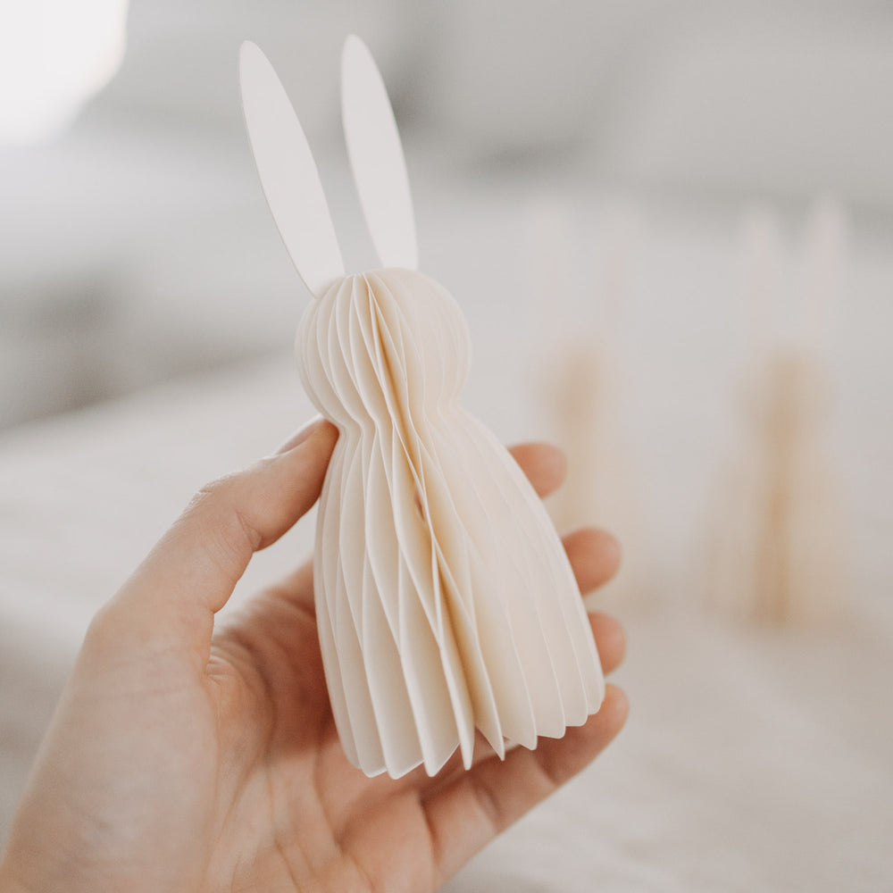 Papierhasen 3er Set klein beige (VE = 6 Stk.)