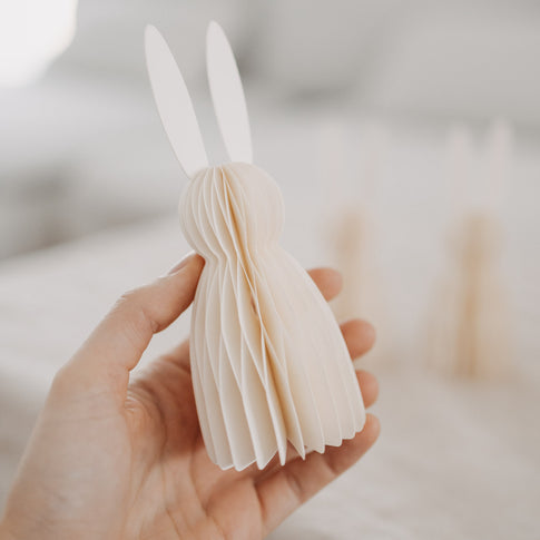 Papierhasen 3er Set klein beige (VE = 6 Stk.)