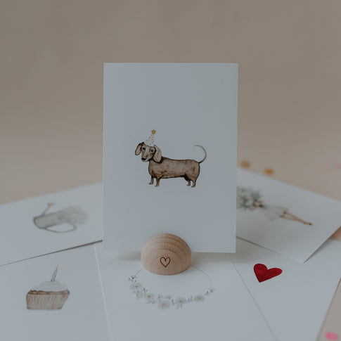 Aquarellkarte Dachshund (UE = 10 Pièces)