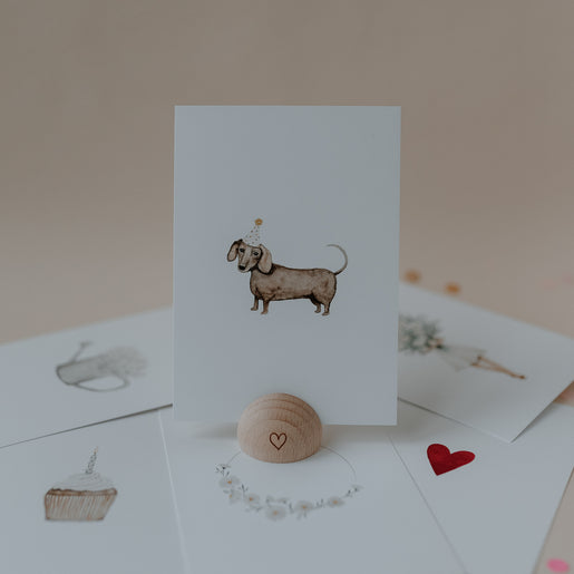 Aquarellkarte Dachshund (VE = 10 Stück)