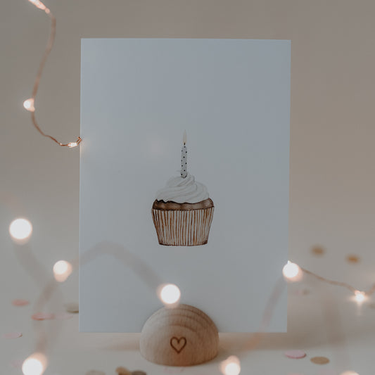 Aquarellkarte Cupcake (VE = 10 Stück)