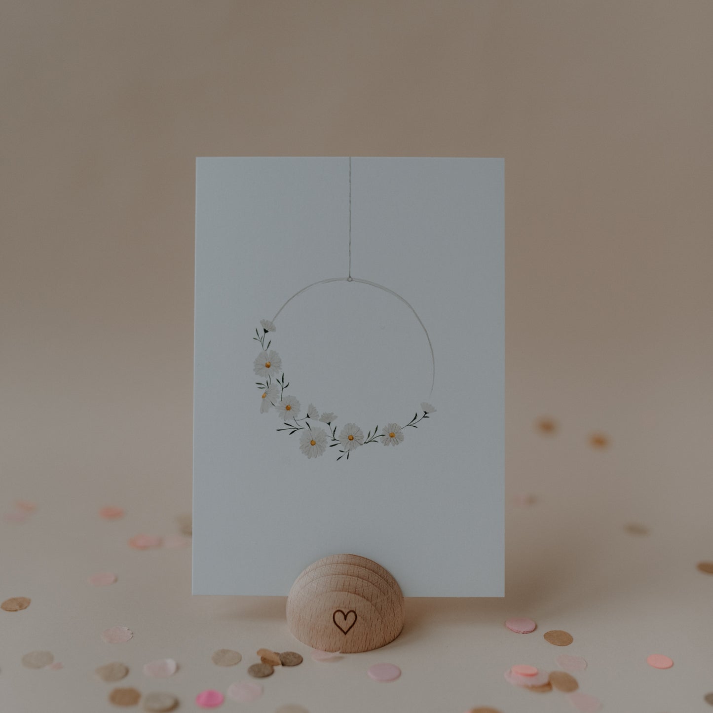 Aquarellkarte Flower Wreath (VE = 10 Stück)