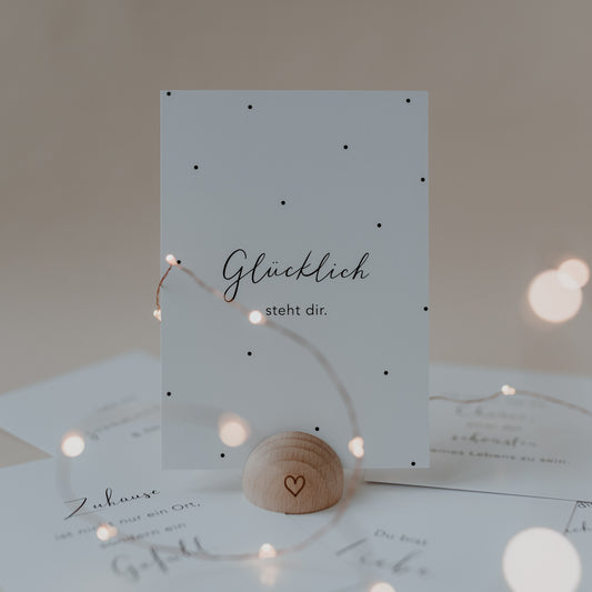 Spruchkarte Glücklich (VE = 10 Stück)