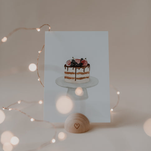 Watercolor card Naked Cake (PU = 10 pieces)