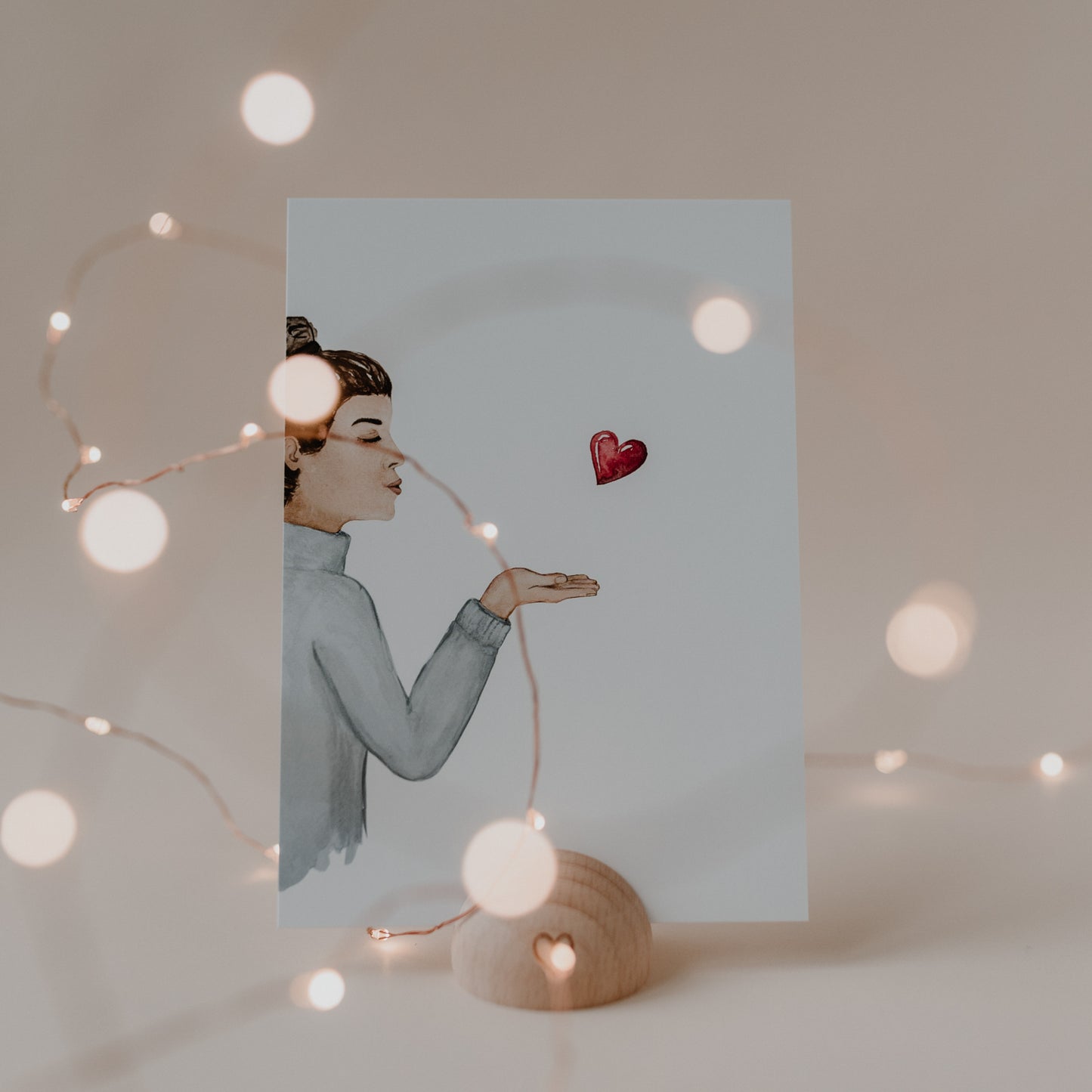 Watercolor card Kisses (PU = 10 pieces)