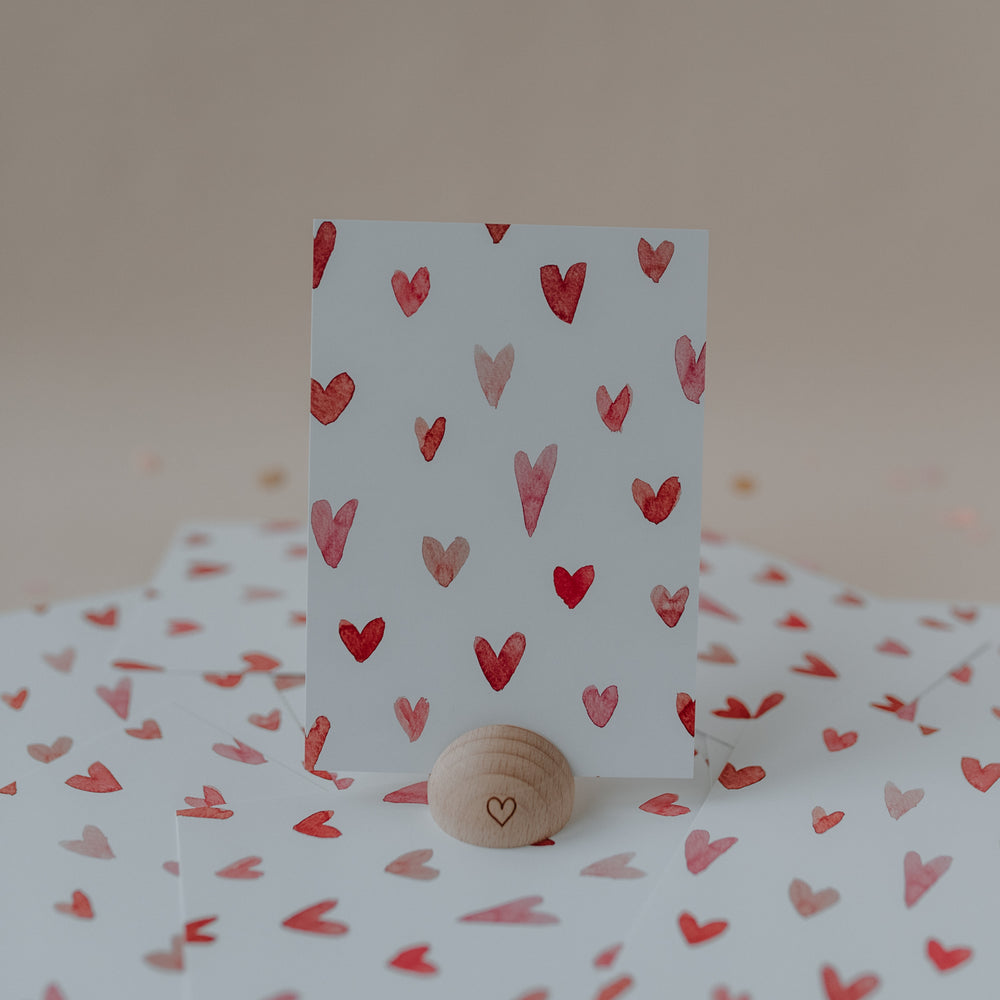 Aquarellkarte Hearts (UE = 10 Pièces)