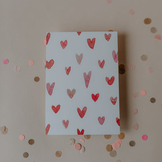 Aquarellkarte Hearts (VE = 10 Stück)