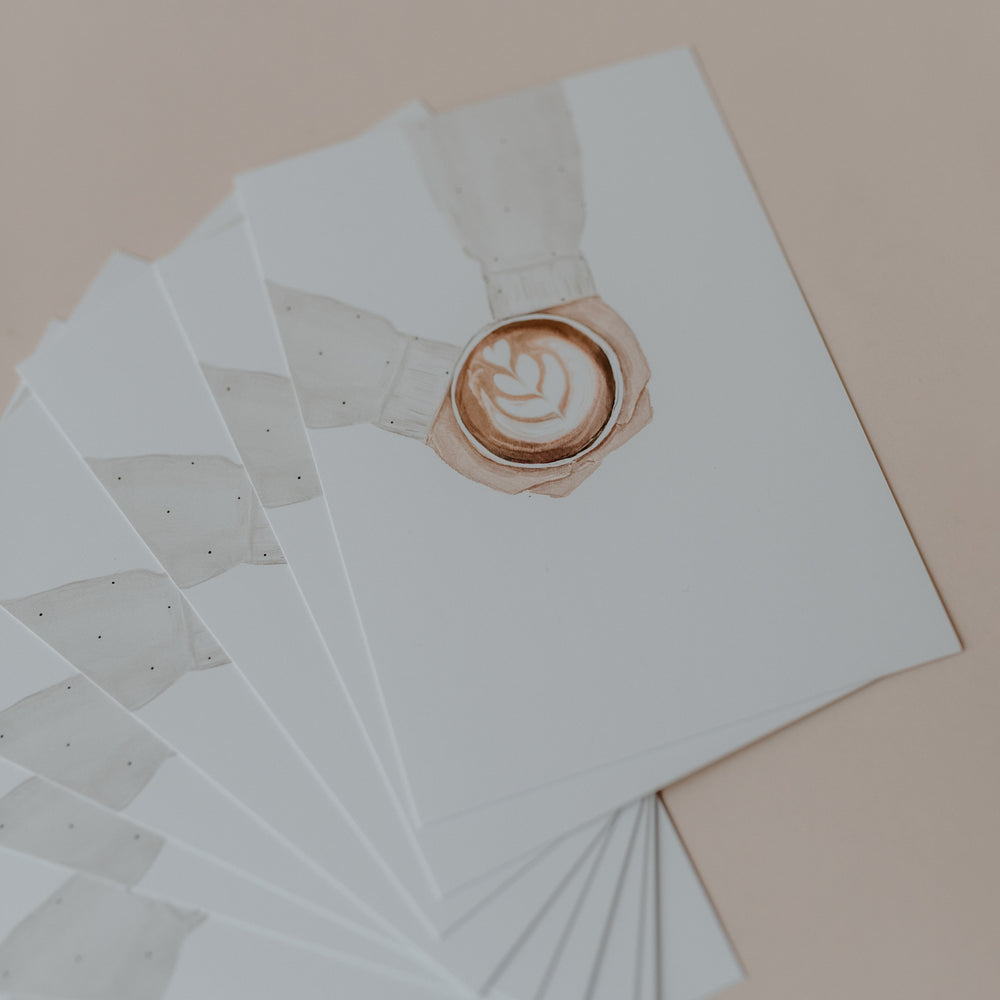 Watercolor card Coffee (PU = 10 pieces)