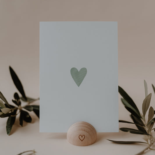 Aquarellkarte Heart Mint (VE = 10 Stück)