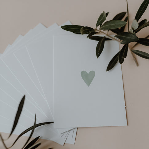 Aquarellkarte Heart Mint (UE = 10 Pièces)