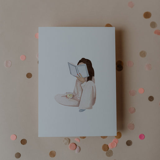 Watercolor card Pyjama girl (VE = 10 pcs)