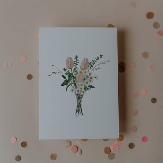 Carte aquarelle Bouquet de fleurs (VE = 10 pcs)