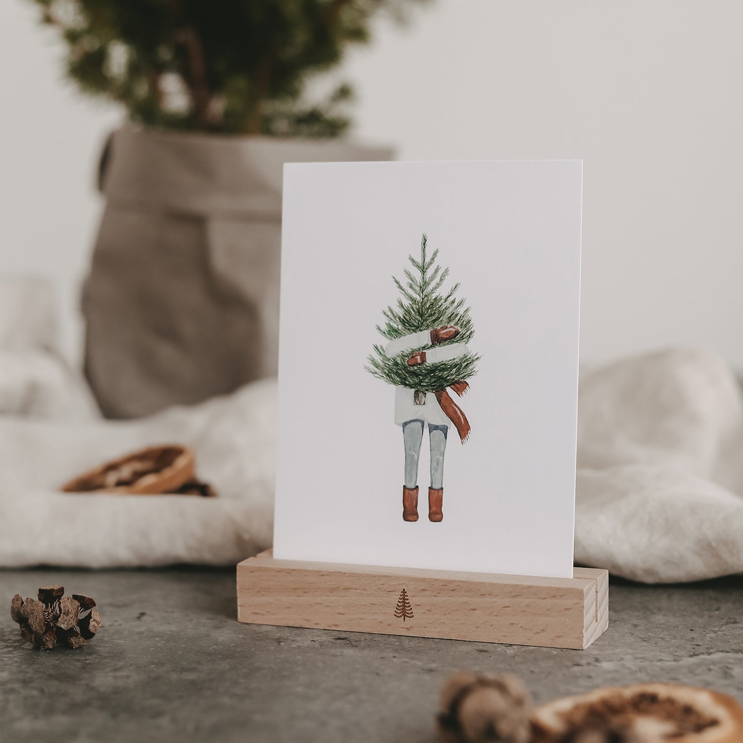 Carte aquarelle Christmas Girl (VE = 10 Stück)