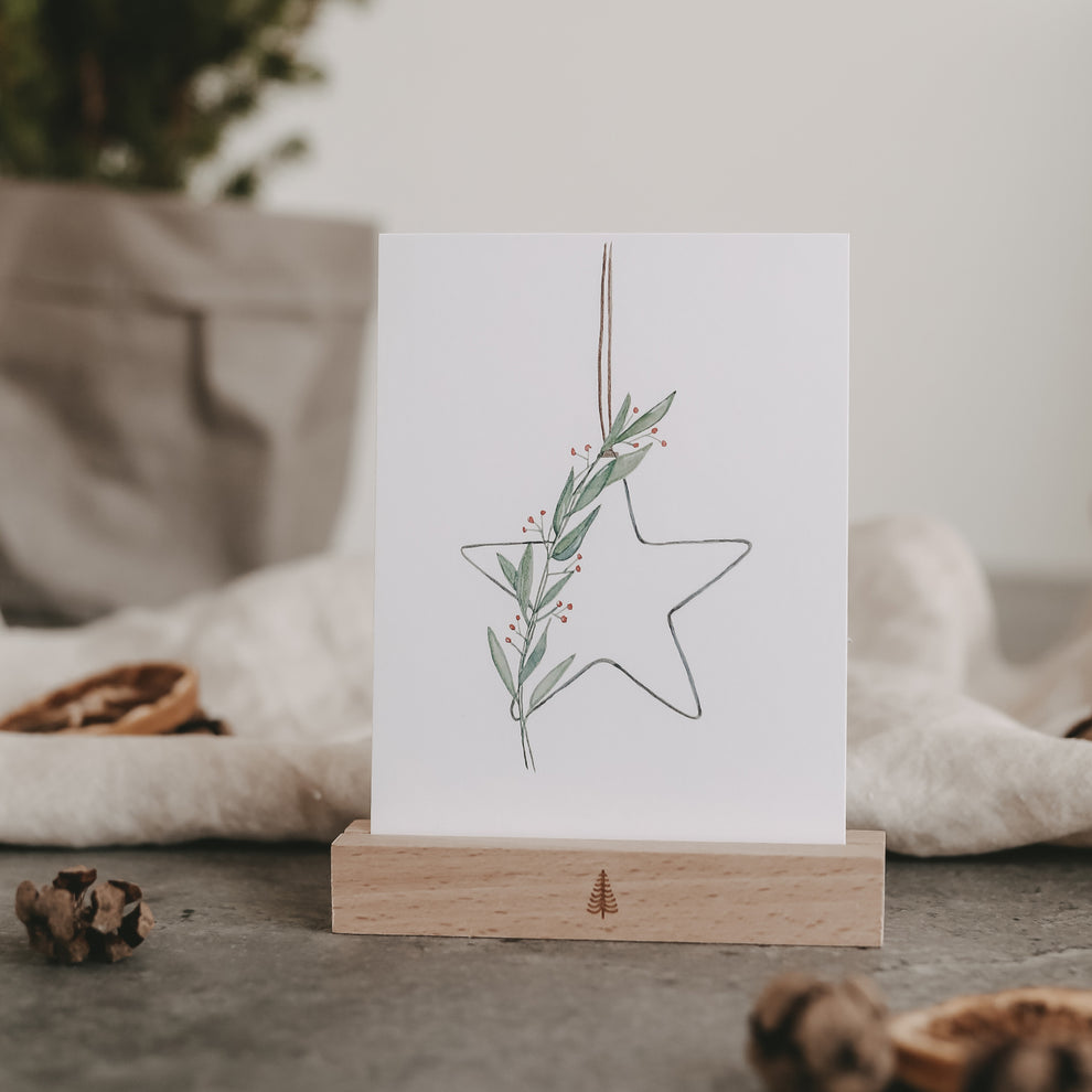 Carte aquarelle Couronne d'étoiles (VE = 10 pièces)