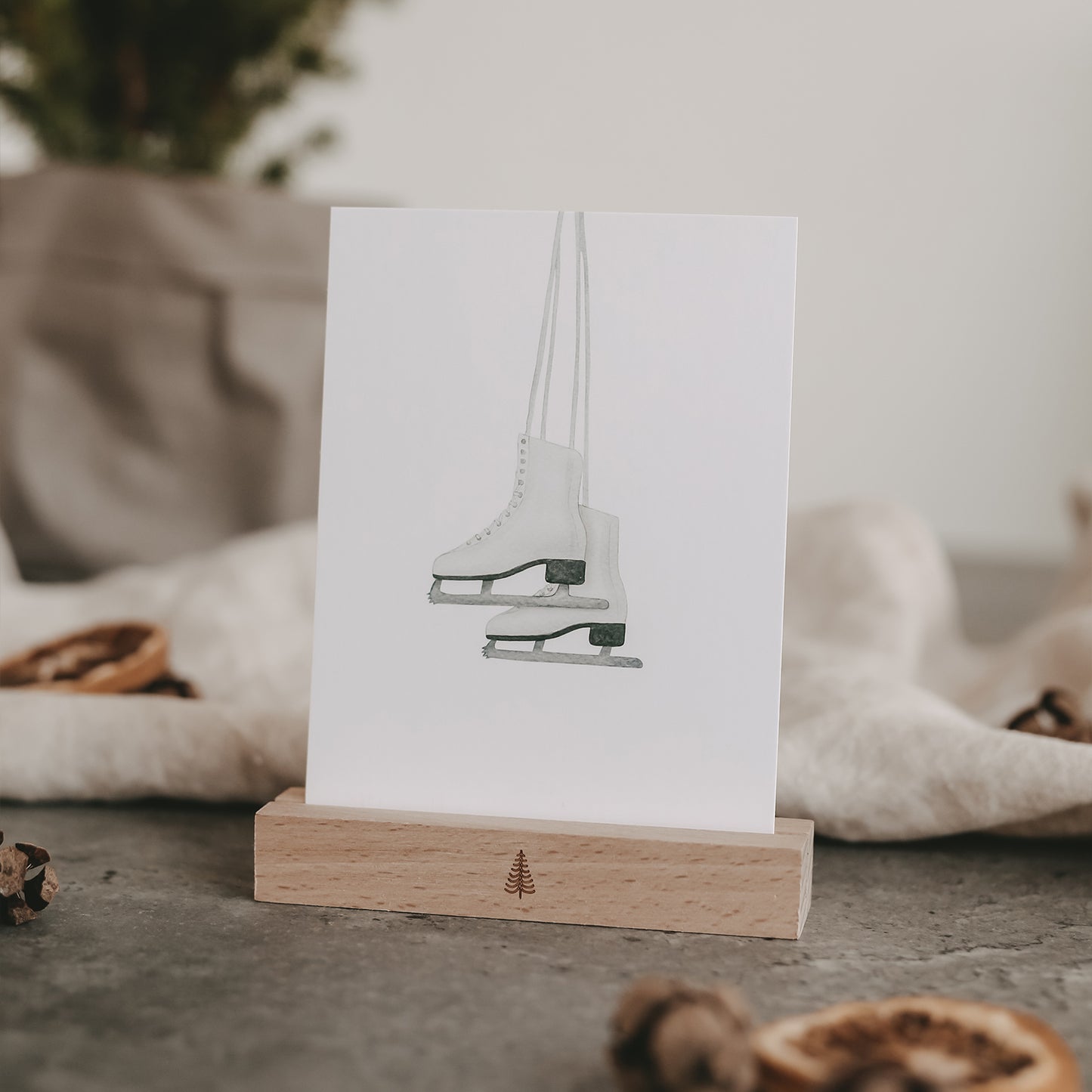 Aquarellkarte Ice Skates (VE = 10 Stück)