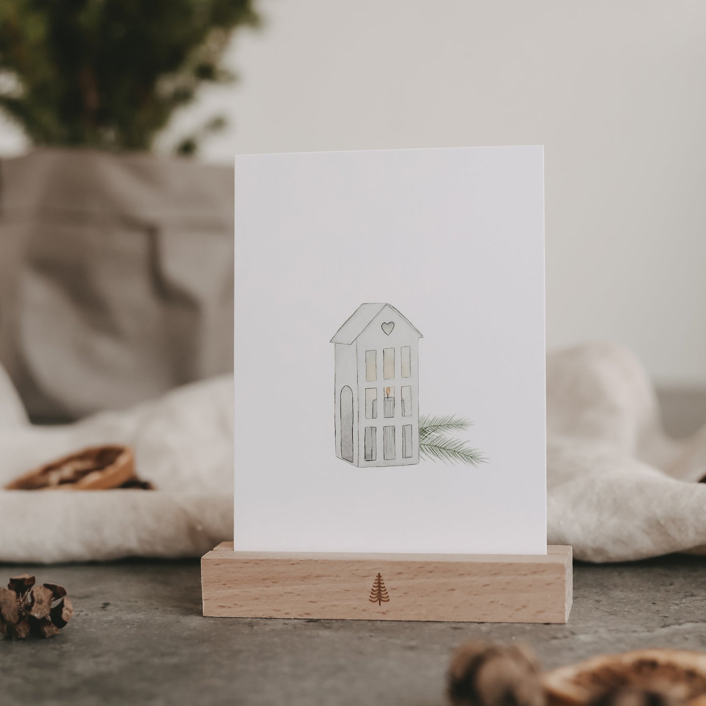Carte aquarelle Christmas Houses (VE = 10 Stück)