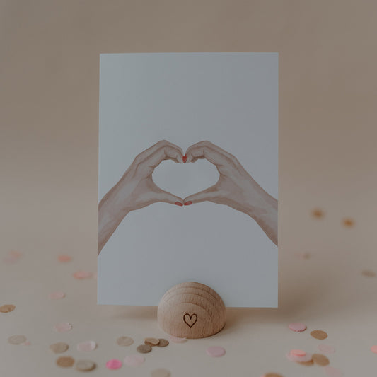 Carte aquarelle Mains en forme de cœur (VE= 10 pcs)