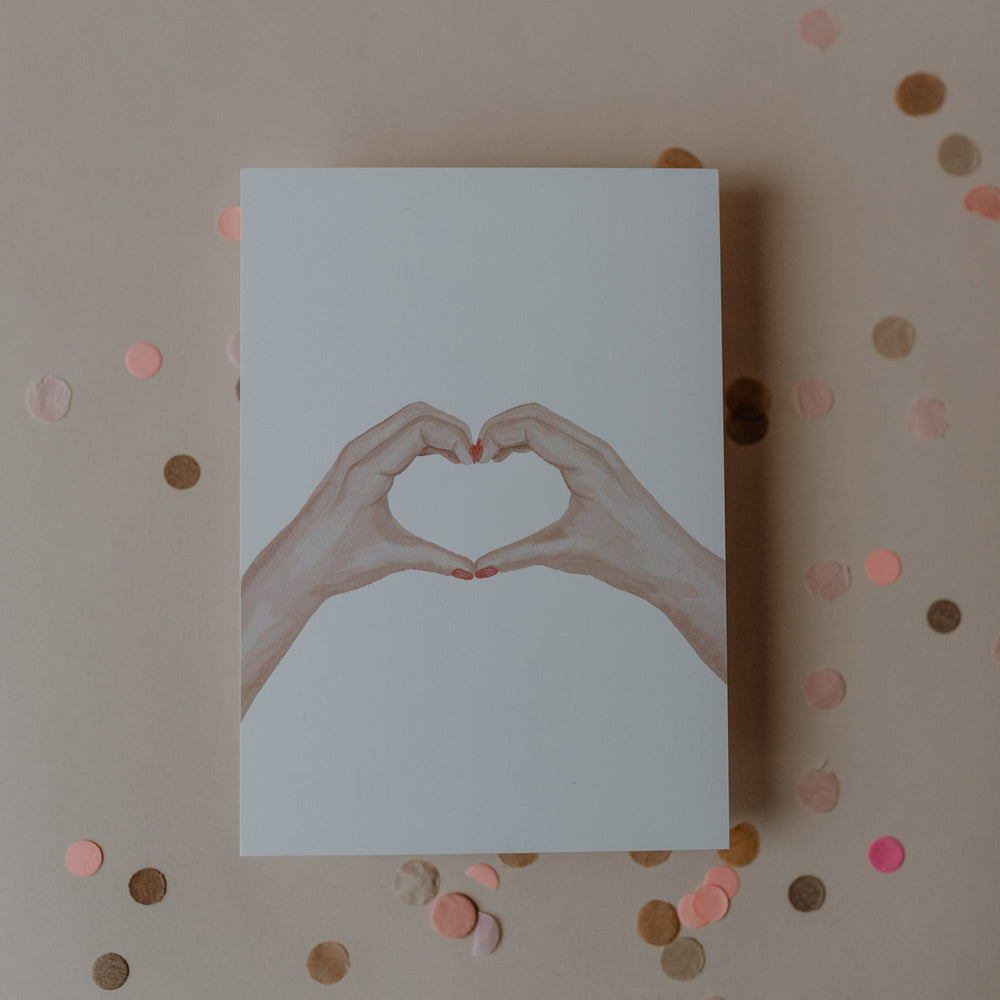 Aquarellkarte Heart Hands (VE= 10 Stk)