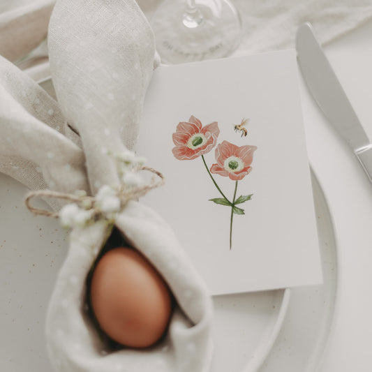 Carte aquarelle Fleur Abeille (VE = 10 pcs)