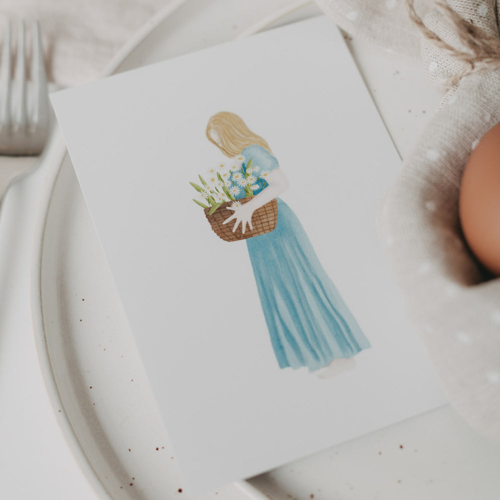 Carte aquarelle Daisy Girl (VE = 10 Stk)
