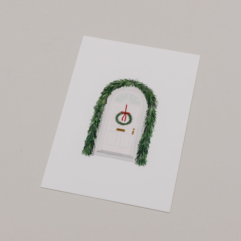 Aquarellkarte Christmas door (VE = 10 Stk)