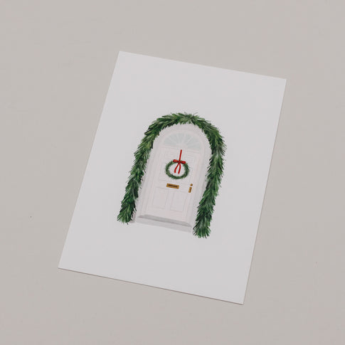 Aquarellkarte Christmas door (VE = 10 Stk)