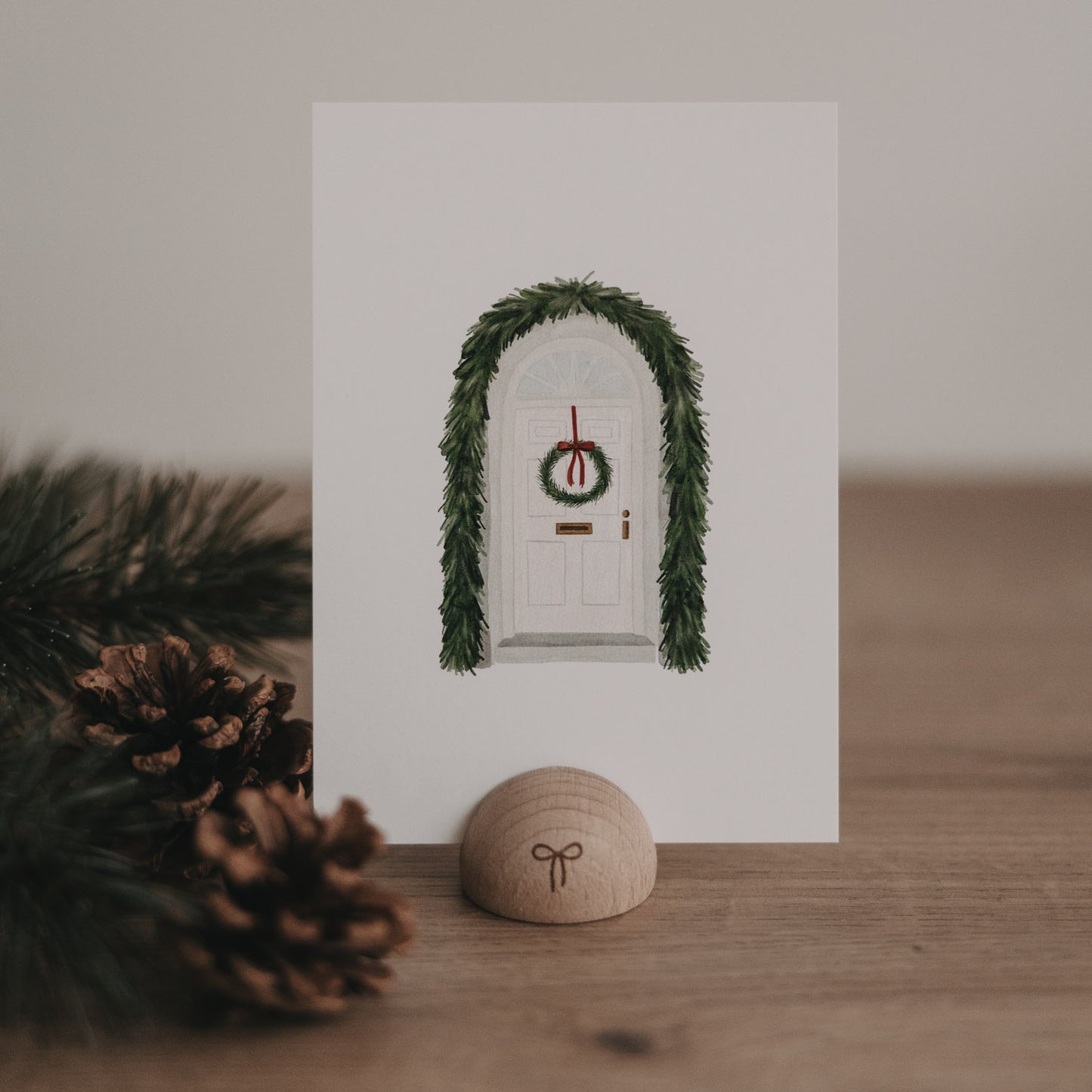 Aquarellkarte Christmas door (VE = 10 Stk)