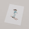 Aquarellkarte Ski girl (VE = 10 Stk)