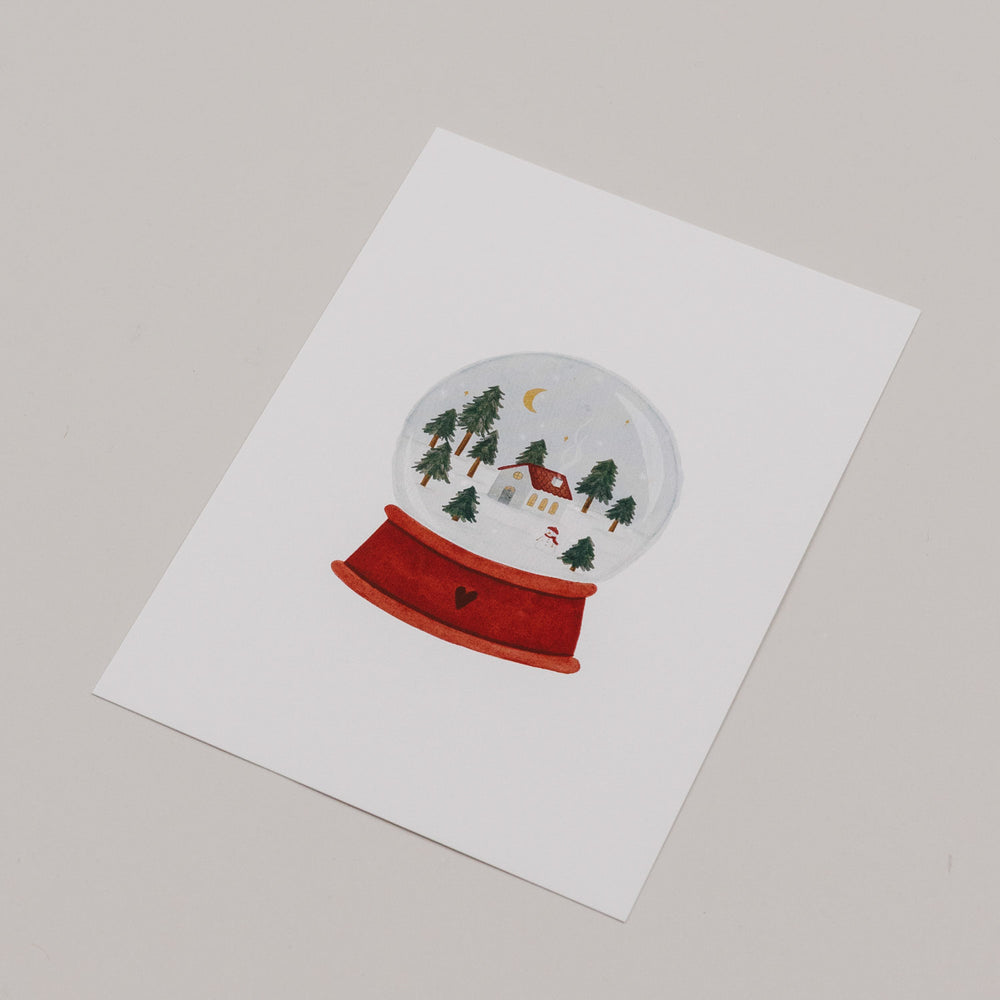 Aquarellkarte Snow globe (VE = 10 Stk)