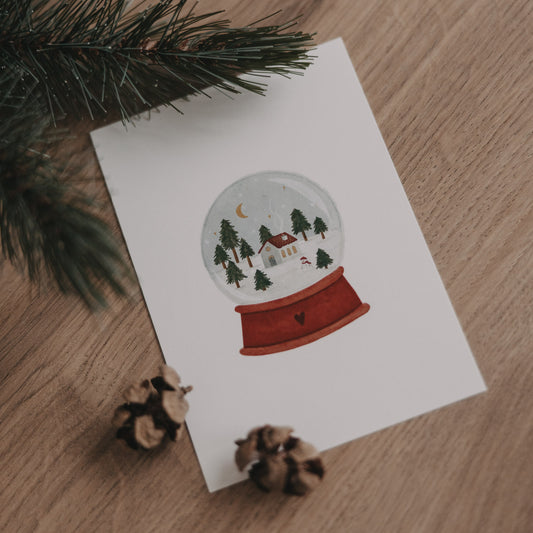 Aquarellkarte Snow globe (VE = 10 Stk)