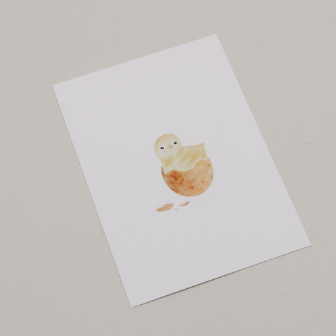 Aquarellkarte Chick in egg (VE = 10 Stk.)