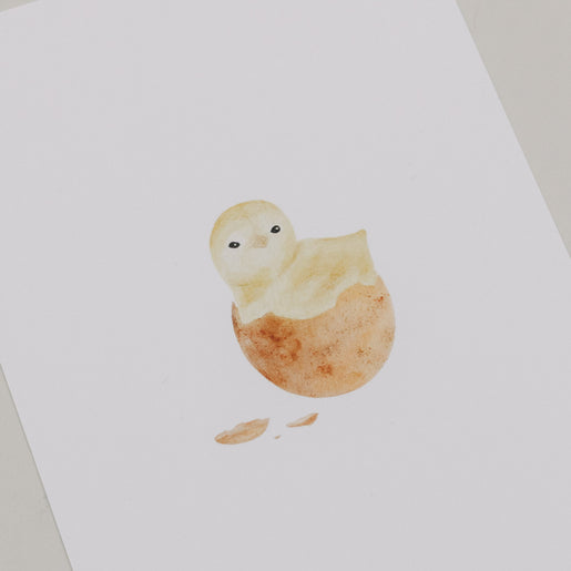 Aquarellkarte Chick in egg (VE = 10 Stk.)