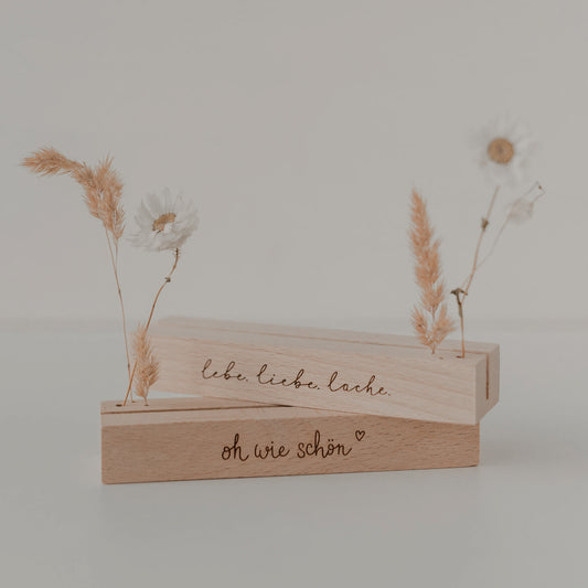 Karten- und Blumenhalter 2er Set - 12 cm Lebe liebe lache (VE= 6 Sets)