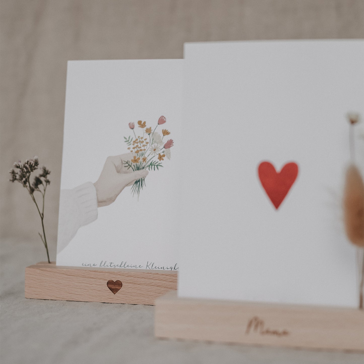 Card and flower holder set of 2 - 12 cm Mama (PU= 6 sets)