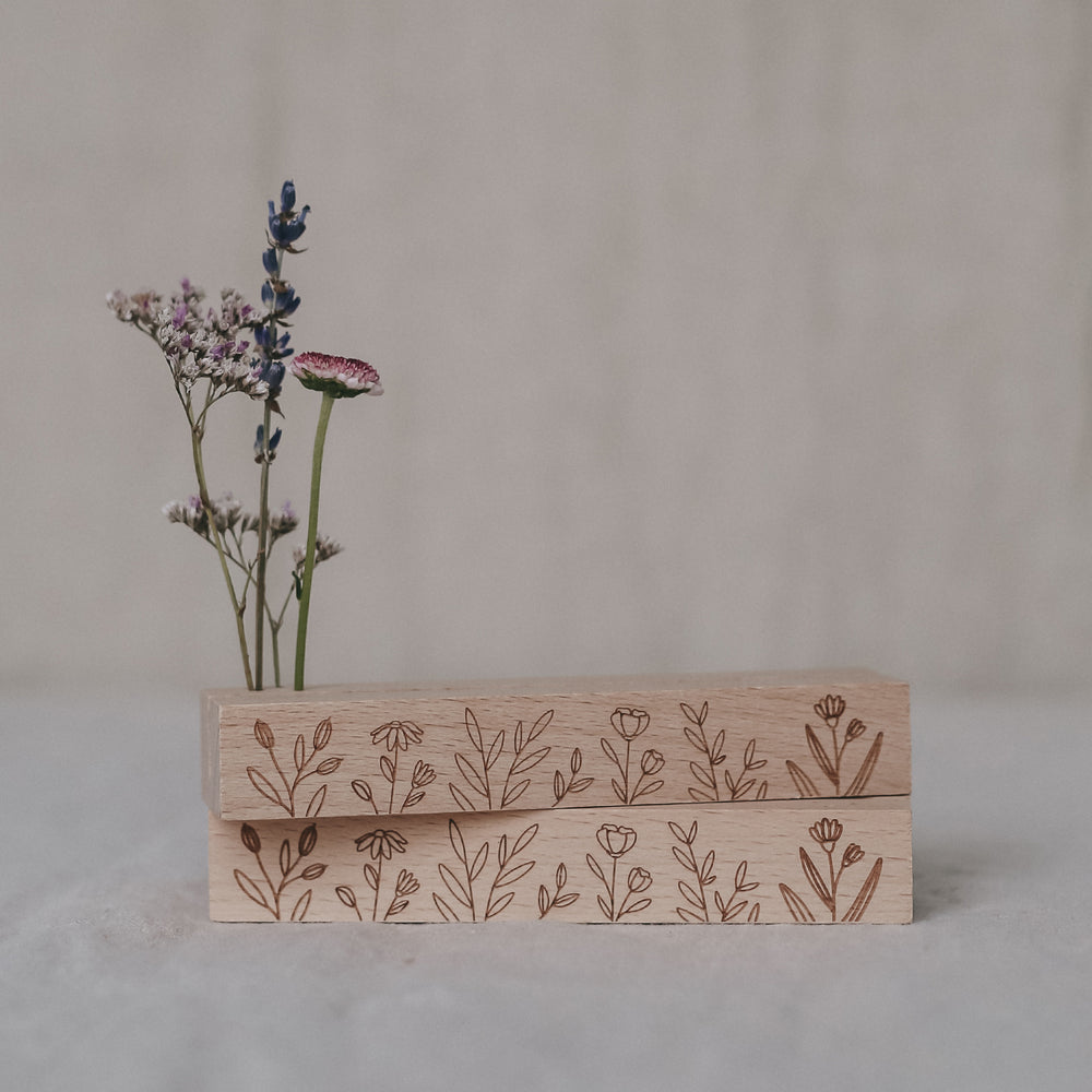 Card and flower holder set of 2 - 12 cm flower meadow (VE= 6 sets)