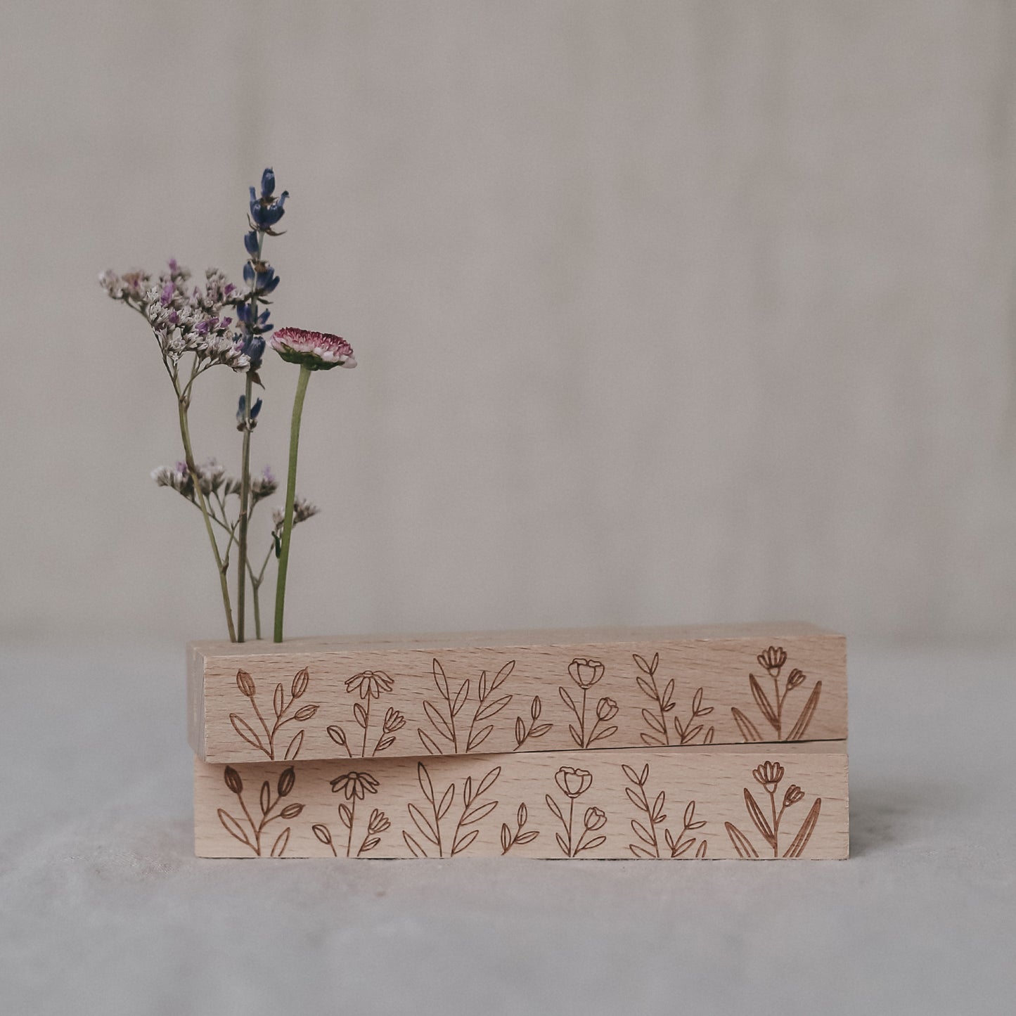Card and flower holder set of 2 - 12 cm flower meadow (VE= 6 sets)