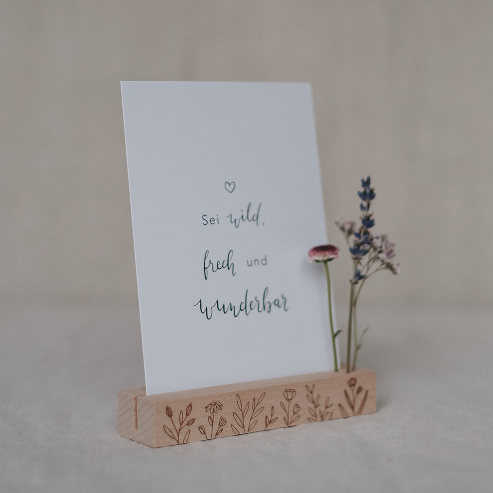 Card and flower holder set of 2 - 12 cm flower meadow (VE= 6 sets)