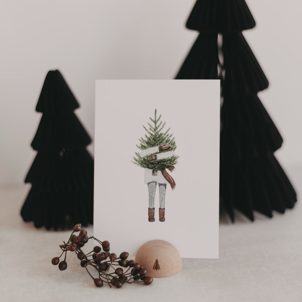 Support de cartes demi-rond sapin (VE = 6 pcs)