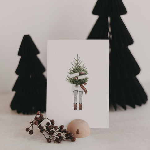 Support de cartes demi-rond sapin (VE = 6 pcs)