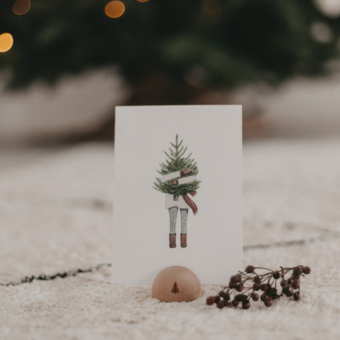 Support de cartes demi-rond sapin (VE = 6 pcs)