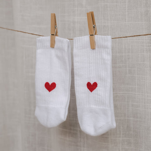 Socken Herz rot (VE = 5 Stk)